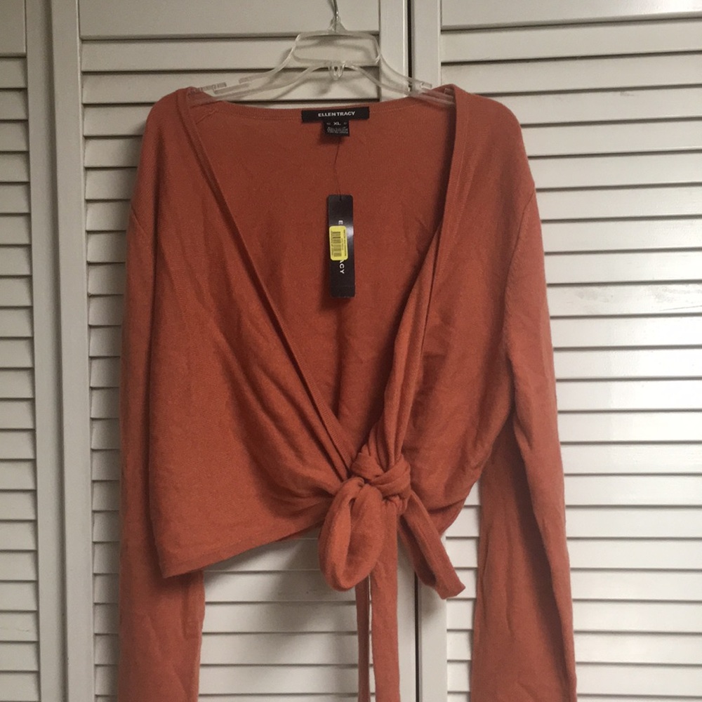Rust / orange wrap sweater